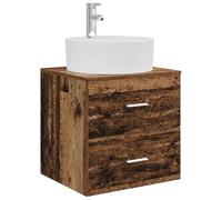 vidaXL Vanité de lavabo Mural Bois Ancien 49,5 x 44,5 x 65 cm, Meuble de Salle de Bain Moderne, lavabo Compact, Rangement Mural, Armoire Gain de Place, Bois travaillé, Usage Pratique