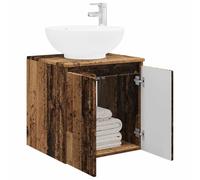vidaXL Vanité de lavabo Mural Bois Ancien 49,5 x 44,5 x 65 cm, Meuble de Salle de Bain Mural Moderne, Gain de Place, Rangement en Bois, Design Compact et Pratique