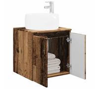 vidaXL Vanité de lavabo Mural Bois Ancien 49,5 x 44,5 x 66 cm, Meuble de Salle de Bain Moderne, Rangement Mural, Évier Pratique, Design Minimaliste, Style Compact