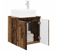 vidaXL Vanité de lavabo Mural Bois Ancien 53 x 35 x 63 cm, Ensemble Salle de Bain Moderne, Petite Meuble sous-Évier, Accroché au Mur, Rangement Efficace, Design Minimaliste