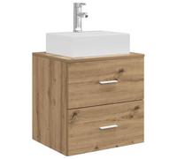vidaXL Vanité de lavabo Mural Chêne Artisanal 49,5 x 41 x 62,5 cm, Meuble sous-Vasque Moderne, Rangement Gain de Place, fixé au Mur, Bois conçu pour Un intérieur stylé