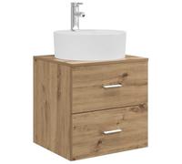 vidaXL Vanité de lavabo Mural Chêne Artisanal 49,5 x 44,5 x 65 cm, Meuble de Salle de Bain Moderne, lavabo Compact, Rangement Mural, Armoire Gain de Place, Bois travaillé, Usage Pratique