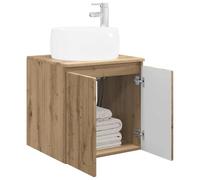 vidaXL Vanité de lavabo Mural Chêne Artisanal 49,5 x 44,5 x 66 cm, Meuble de Salle de Bain Moderne, Rangement Mural, Évier Pratique, Design Minimaliste, Style Compact