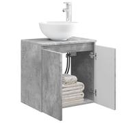 vidaXL Vanité de lavabo Mural Gris béton 49,5 x 41 x 64,5 cm, Salle de Bain Moderne, Ensemble Vasque Compact, Rangement Mural, Meubles Bois, Essentiels Pratiques pour la Maison