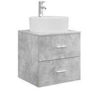 vidaXL Vanité de lavabo Mural Gris béton 49,5 x 44,5 x 65 cm, Meuble de Salle de Bain Moderne, lavabo Compact, Rangement Mural, Armoire Gain de Place, Bois travaillé, Usage Pratique