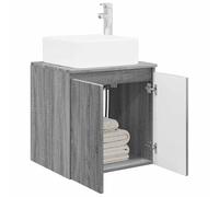 vidaXL Vanité de lavabo Mural Sonoma Gris 49,5 x 41 x 63 cm, Vasque Murale Moderne, Solution Compact, Rangement astucieux, Bois Design, déco Minimaliste