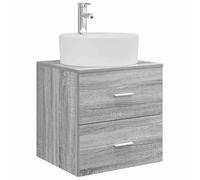 vidaXL Vanité de lavabo Mural Sonoma Gris 49,5 x 44,5 x 65 cm, Meuble de Salle de Bain Moderne, lavabo Compact, Rangement Mural, Armoire Gain de Place, Bois travaillé, Usage Pratique