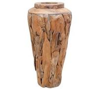 vidaXL Vase de Décoration Pot de Fleur Pot de Plante Jardin Véranda Terrasse Cour-arrière Extérieur Durable 40x60 cm Bois de Teck Solide 285211 Bois G