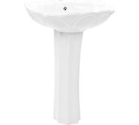 vidaXL Vasque à poser avec colonne Céramique blanche 580x510x200 mm