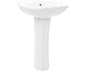 vidaXL Vasque à poser avec colonne Céramique blanche 580x510x200 mm