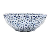 vidaXL Vasque à poser ronde Ø41x14 cm en céramique Blanc et bleu