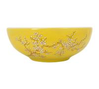 vidaXL Vasque à poser Blanc et Jaune Rond Ø41x14 cm Céramique