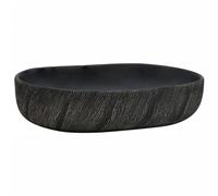vidaXL Vasque à poser Noir Ovale 59x40x14 cm Céramique