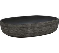 vidaXL Vasque à poser Gris et Noir Ovale 59x40x14 cm