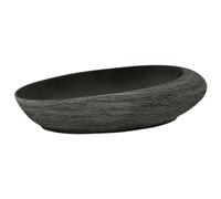 vidaXL Vasque à poser Ovale Céramique gris et noir 59x40x14 cm avec trou de vidange