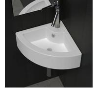 vidaXL Lavabo céramique 45 x 32 x 12,5 cm avec trop-plein Blanc
