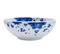 vidaXL Vasque à Poser, Lave-Mains, Lavabo avec Trou de Vidange, Évier de Toilette Salle de Bain Intérieur, Blanc et Bleu Rond Céramique