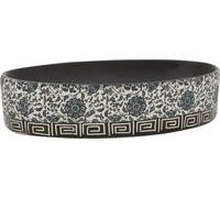 vidaXL Vasque à poser ovale - Céramique 56,5x36,5x13,5 cm - Noir et bleu