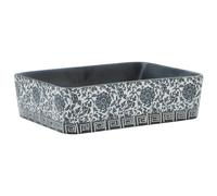 vidaXL Vasque à poser rectangulaire Céramique 46x35,5x13 cm Noir/Bleu