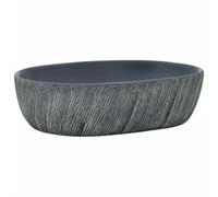 vidaXL Vasque à poser ovale céramique 47x33x13 cm noir et gris