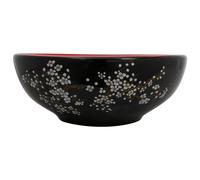 vidaXL Vasque à poser Rond Ø41x14 cm Céramique Noir et rouge