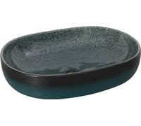 vidaXL Vasque à poser Turquoise Ovale 59x40x14 cm Céramique