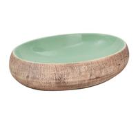 vidaXL Vasque à poser vert et marron ovale 59x40x15 cm Céramique