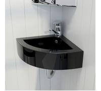 vidaXL Lavabo avec trop-plein 45 x 32 x 12,5 cm noir