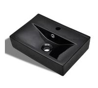 vidaXL Vasque avec Trop-plein/Robinet Noir Céramique