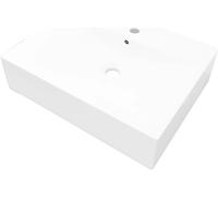 vidaXL Vasque de luxe en céramique Rectangulaire Blanc avec trou pour robinet 60x46 cm