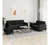 Canape droit vidaxl 3 places en velours noir 138 x 138 x 80 cm noir G