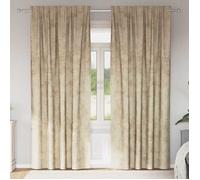 vidaXL Velvet Curtains Cream Blackout Thermal Insulated Luxury Elegant 2 Panels Curtains 225 x 140 cm for Living Room Bedroom