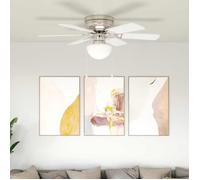 vidaXL Ventilateur de plafond avec lumière Ø 82 cm Blanc - Design moderne - FR115