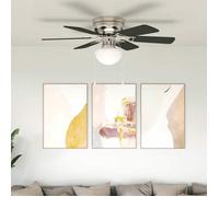 vidaXL Ventilateur de plafond avec lumière Ø 82 cm Noir - Design moderne - FR116
