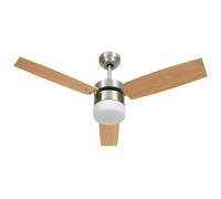 Ventilateur de plafond avec lampe et télécommande - VIDAXL - 108cm - Marron - LED Marron G
