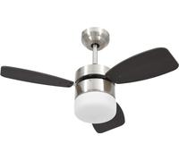 vidaXL Ventilateur de plafond avec lumière et télécommande 76 cm brun foncé