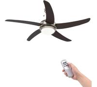 vidaXL Ventilateur de plafond décoratif avec lumière 128 cm brun