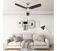 vidaXL Ventilateur de plafond avec lumière et télécommande 108 cm brun foncé