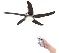vidaXL Ventilateur de plafond 128 cm décoratif avec lumière brun