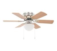 vidaXL Ventilateur de plafond décoratif avec ampoule 82 cm brun clair