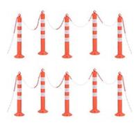 vidaXL Verkeerspalen met ketting 10 st 75 cm PE150964 G