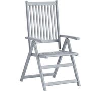 vidaXL Verstellbare Gartenstühle 4 Stk. Grau Massivholz Akazie