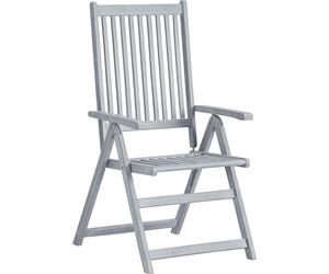 vidaXL Verstellbare Gartenstühle 4 Stk. Grau Massivholz Akazie