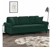 Canape droit vidaxl 3 places en velours vert 77 x 212 x 80 cm Vert G