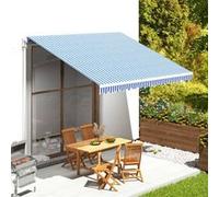 vidaXL Vervangingsdoek voor luifel 4x3,5 m blauw en wit311918 Blanc G