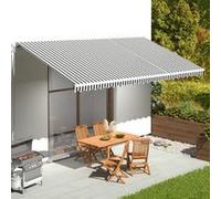 vidaXL Vervangingsdoek voor luifel 6x3 m antracietkleurig en wit311993 Blanc G
