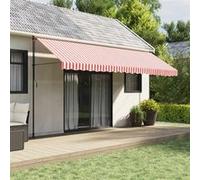 vidaXL Toile de store – Rouge et blanc rayé – 5x3 m