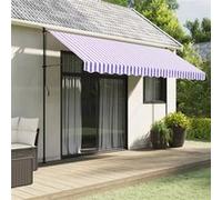 Vidaxl Tissu De Remplacement De Cantonnière D¿Auvent Rayure Bleu Blanc