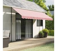 vidaXL Tissu de remplacement pour cantonnière d'auvent rayé rouge/blanc 4 m