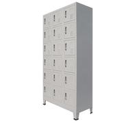 vidaXL Armoire à casiers en métal 18 compartiments 90x40x180 cm gris